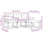 vidaXL Záhradná súprava gaučov s vankúšom 4 pcs Prírodná a čierna – Obrázok 8