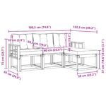 vidaXL Záhradná súprava gaučov s vankúšom 4 pcs Prírodná a béžová – Obrázok 8