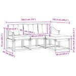 vidaXL Záhradná súprava gaučov s vankúšom 4 pcs Prírodná a čierna – Obrázok 8