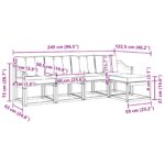 vidaXL Záhradná súprava gaučov s vankúšom 5 pcs Prírodná a béžová – Obrázok 8