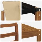 vidaXL Záhradná súprava gaučov s vankúšom 5 pcs Prírodná a béžová – Obrázok 9