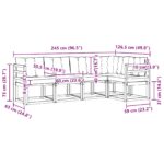 vidaXL Záhradná súprava gaučov s vankúšom 5 pcs Prírodná a béžová – Obrázok 8