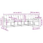 vidaXL Záhradná súprava gaučov s vankúšom 5 pcs Prírodná a krémová – Obrázok 8