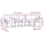 vidaXL Záhradná súprava gaučov s vankúšom 5 pcs Prírodná a krémová – Obrázok 9