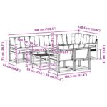 vidaXL Záhradná súprava gaučov s vankúšom 9 pcs Prírodná a krémová – Obrázok 11