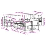 vidaXL Záhradná súprava gaučov s vankúšom 9 pcs Prírodná a krémová – Obrázok 10