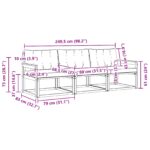 vidaXL Záhradná súprava gaučov s vankúšom 3 pcs Prírodná a krémová – Obrázok 9