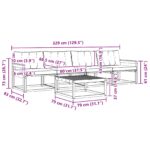 vidaXL Záhradná súprava gaučov s vankúšom 5 pcs Prírodná a krémová – Obrázok 11