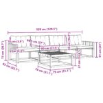 vidaXL Záhradná súprava gaučov s vankúšom 5 pcs Prírodná a krémová – Obrázok 11