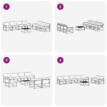 vidaXL Záhradná súprava gaučov s vankúšom 8 pcs Prírodná a béžová – Obrázok 8