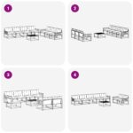 vidaXL Záhradná súprava gaučov s vankúšom 8 pcs Prírodná a krémová – Obrázok 8