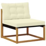 vidaXL Záhradná súprava gaučov s vankúšom 9 pcs Prírodná a krémová – Obrázok 5