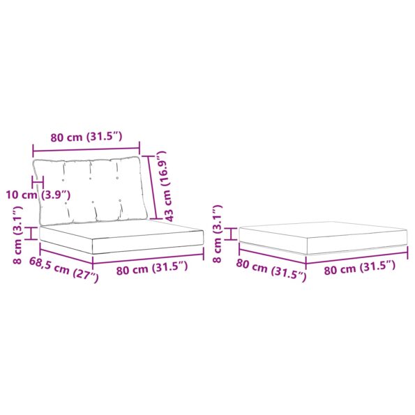 vidaXL Záhradná súprava gaučov s vankúšom 5 pcs Prírodná a krémová – Obrázok 13