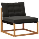 vidaXL Záhradná súprava gaučov s vankúšom 6 pcs Prírodná a čierna – Obrázok 4