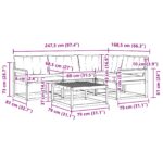 vidaXL Záhradná súprava gaučov s vankúšom 5 pcs Prírodná a krémová – Obrázok 13