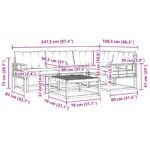 vidaXL Záhradná súprava gaučov s vankúšom 5 pcs Prírodná a krémová – Obrázok 13