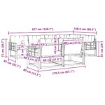 vidaXL Záhradná súprava gaučov s vankúšom 7 pcs Prírodná a čierna – Obrázok 11