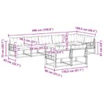 vidaXL Záhradná súprava gaučov s vankúšom 8 pcs Prírodná a krémová – Obrázok 12