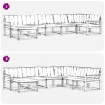vidaXL Záhradná súprava gaučov s vankúšom 7 pcs Prírodná a svetlosivá – Obrázok 10