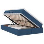 vidaXL Postel s úložným prostorem a matrací Modrá 120 x 190 cm – Obrázok 2