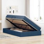 vidaXL Postel s úložným prostorem a matrací Modrá 120 x 190 cm – Obrázok 4