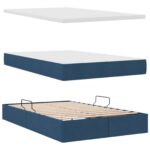 vidaXL Postel s úložným prostorem a matrací Modrá 120 x 190 cm – Obrázok 8