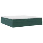 vidaXL Postel s úložným prostorem a matrací Tmavozelená 200 x 200 cm – Obrázok 11