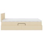 vidaXL Postel s úložným prostorem a matrací Krémová 120 x 190 cm – Obrázok 10