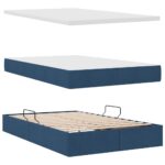 vidaXL Postel s úložným prostorem a matrací Modrá 120 x 190 cm – Obrázok 8