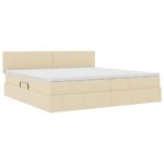 vidaXL Postel s úložným prostorem a matrací Krémová 200 x 200 cm – Obrázok 5