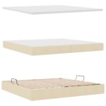 vidaXL Postel s úložným prostorem a matrací Krémová 200 x 200 cm – Obrázok 8