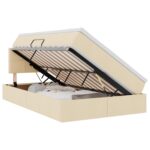 vidaXL Postel s úložným prostorem a matrací Krémová 120 x 190 cm – Obrázok 2