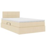 vidaXL Postel s úložným prostorem a matrací Krémová 120 x 190 cm – Obrázok 5