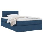 vidaXL Postel s úložným prostorem a matrací Modrá 120 x 190 cm – Obrázok 3