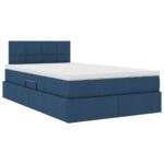 vidaXL Postel s úložným prostorem a matrací Modrá 120 x 190 cm – Obrázok 5