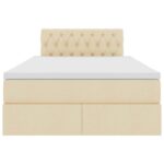 vidaXL Postel s úložným prostorem a matrací Krémová 120 x 190 cm – Obrázok 7