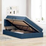 vidaXL Postel s úložným prostorem a matrací Modrá 120 x 190 cm – Obrázok 4