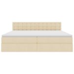 vidaXL Postel s úložným prostorem a matrací Krémová 200 x 200 cm – Obrázok 7