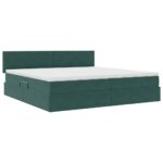 vidaXL Úložná posteľ s matracmi Tmavozelená 200 x 200 cm Zamat – Obrázok 5
