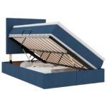vidaXL Postel s úložným prostorem a matrací Modrá 120 x 190 cm látka – Obrázok 2