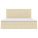 vidaXL Postel s úložným prostorem a matrací Krémová 200 x 200 cm – Obrázok 7