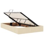 vidaXL Postel s úložným prostorem a matrací Krémová 120 x 190 cm látka – Obrázok 6