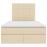 vidaXL Postel s úložným prostorem a matrací Krémová 120 x 190 cm látka – Obrázok 7