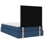 vidaXL Postel s úložným prostorem a matrací Modrá 120 x 190 cm látka – Obrázok 11