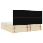 vidaXL Postel s úložným prostorem a matrací Krémová 200 x 200 cm – Obrázok 11