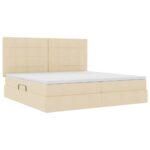vidaXL Postel s úložným prostorem a matrací Krémová 200 x 200 cm – Obrázok 5