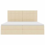 vidaXL Postel s úložným prostorem a matrací Krémová 200 x 200 cm – Obrázok 7