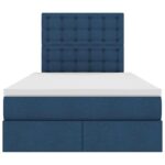 vidaXL Postel s úložným prostorem a matrací Modrá 120 x 190 cm látka – Obrázok 7