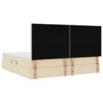 vidaXL Postel s úložným prostorem a matrací Krémová 200 x 200 cm – Obrázok 11