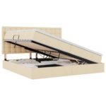 vidaXL Postel s úložným prostorem a matrací Krémová 200 x 200 cm – Obrázok 2